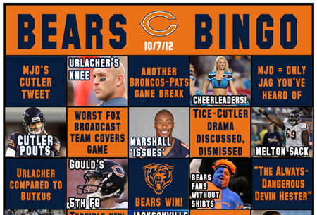 Chicago Bears Bingo — Week 5 (Jacksonville Jaguars) | The Heckler